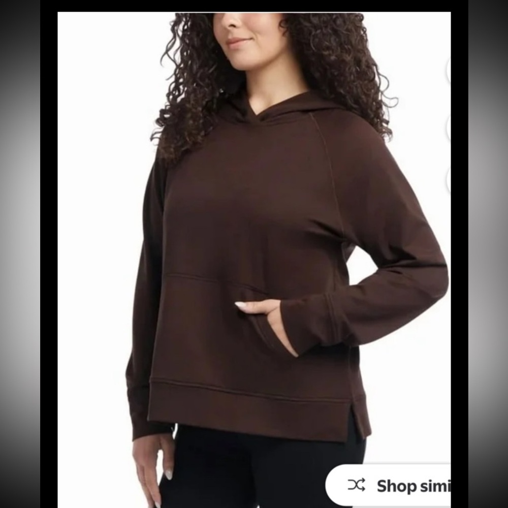 NWT Danskin Women’s Melange Hoodie Expresso Brown Kangaroo Pocket, Soft Sz S